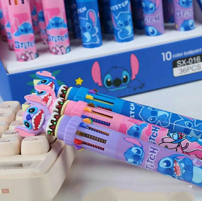 Stylo multicolore Disney Stitch - 10 couleurs
