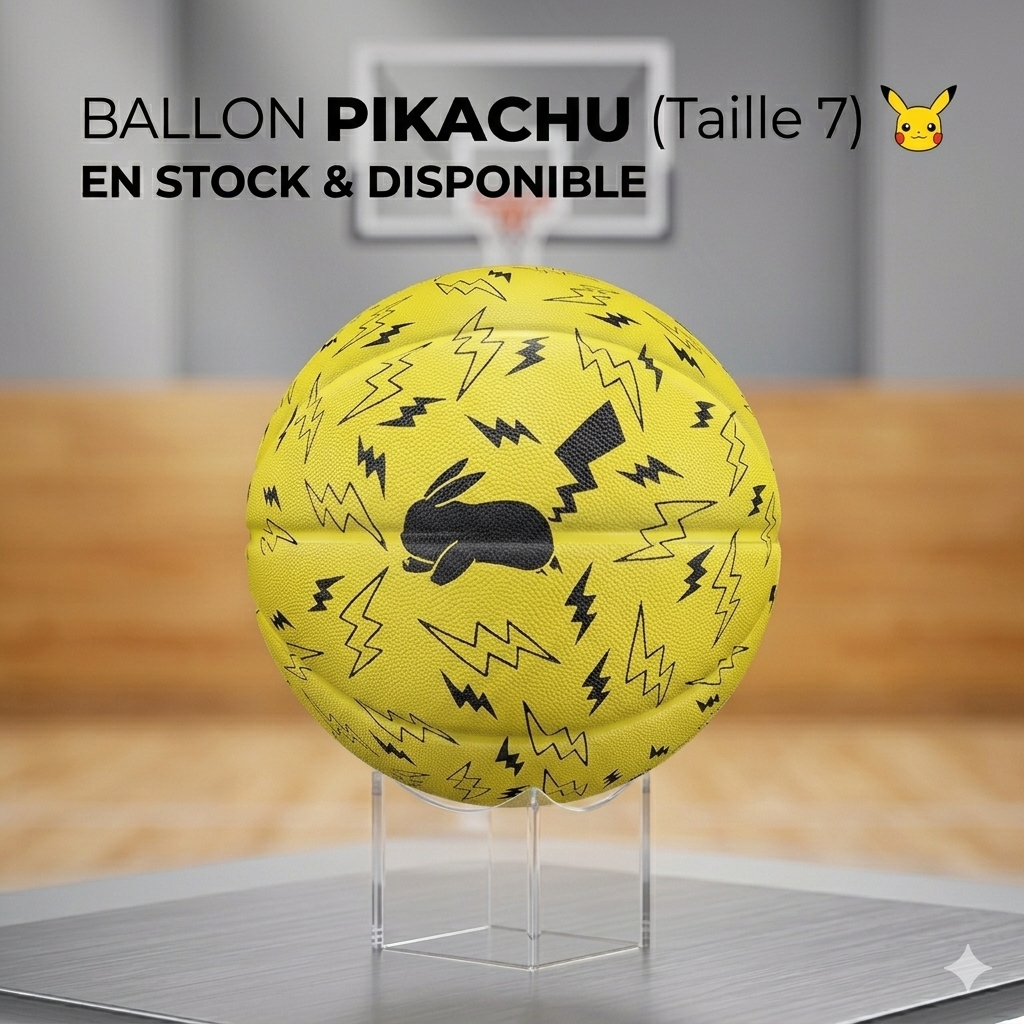 Ballon de Basket Pokémon Éclair – Taille 7 Professionnel, Usage Intérieur/Extérieur