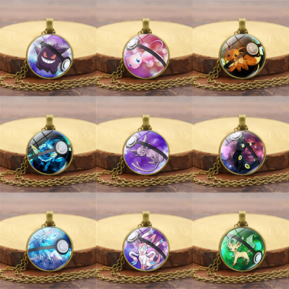 Collier Pokémon avec pendentif en verre – ✨ stock TRÈS limité