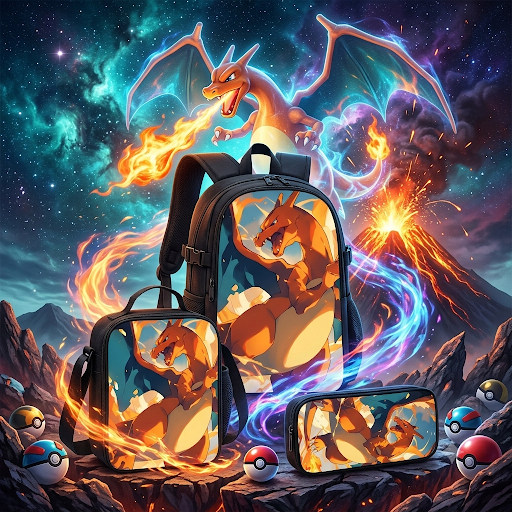 Set Sac à Dos Pokémon – Édition Dracaufeu (3 Pièces)
