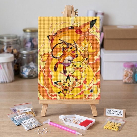 Tableau diamant Pikachu evolutions