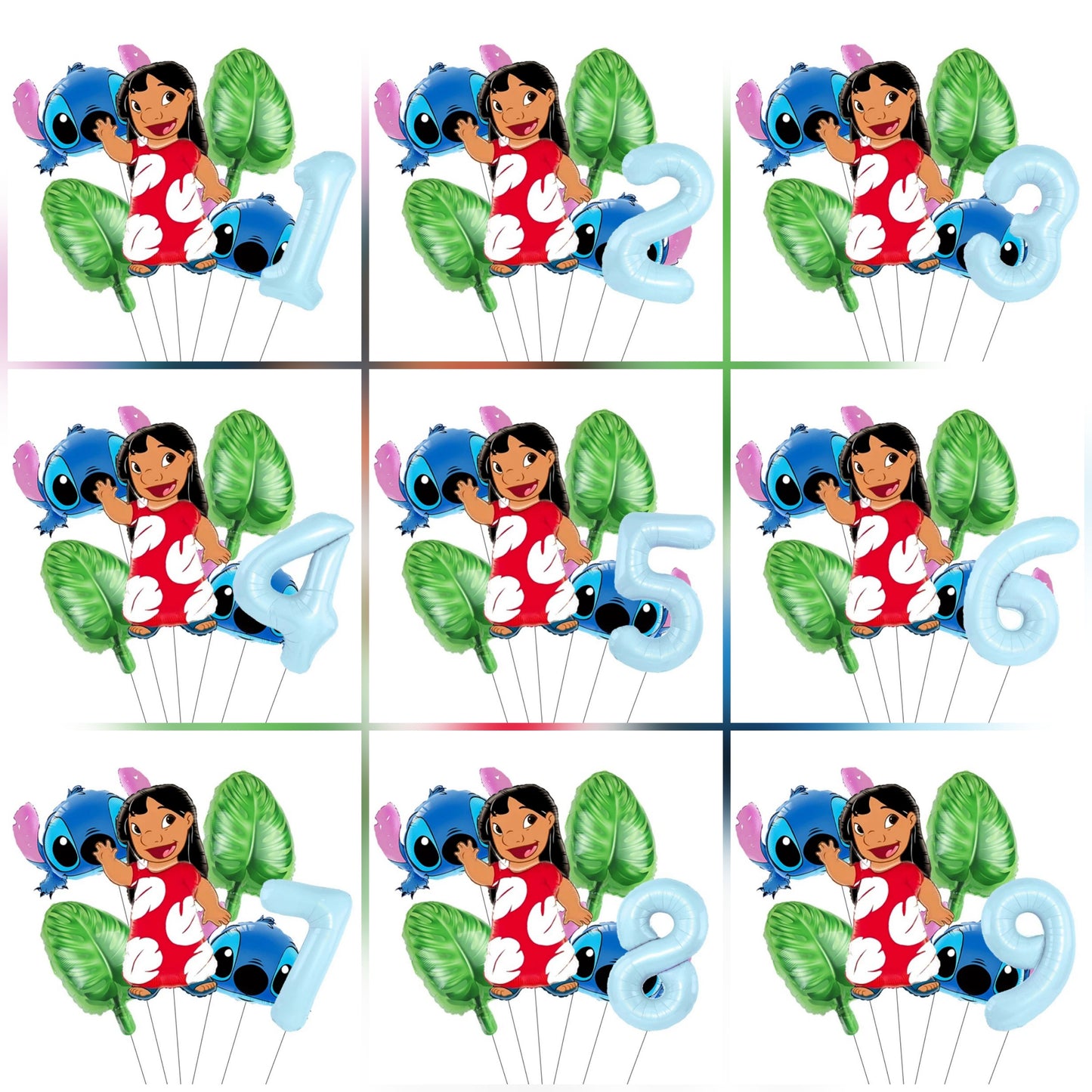 Pack Déco Anniversaire Lilo & Stitch – Chiffre au Choix & Ballons Thématiques