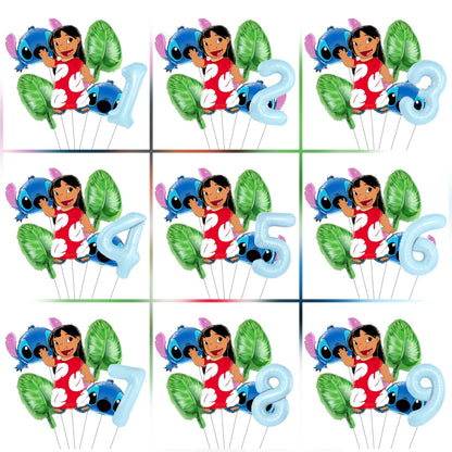 Pack Déco Anniversaire Lilo & Stitch – Chiffre au Choix & Ballons Thématiques