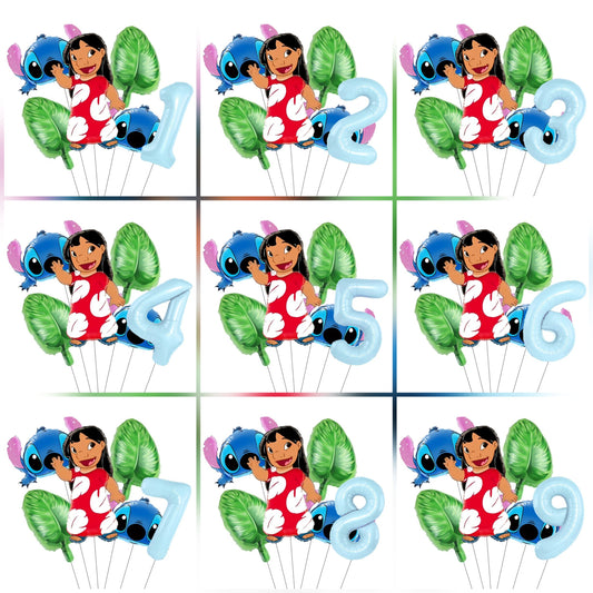 Pack Déco Anniversaire Lilo & Stitch – Chiffre au Choix & Ballons Thématiques
