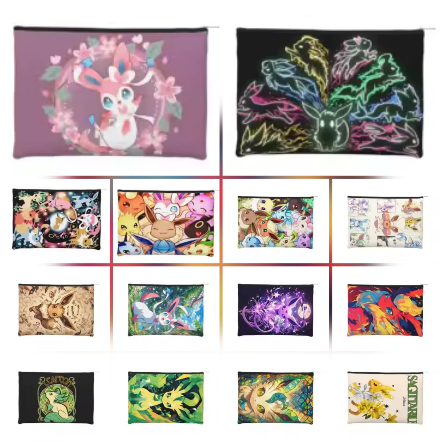 Pochette Organisateur Pokémon "Évolutions" – Trousse Multifonction pour Papeterie & Cosmétiques