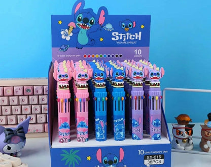 Stylo multicolore Disney Stitch - 10 couleurs