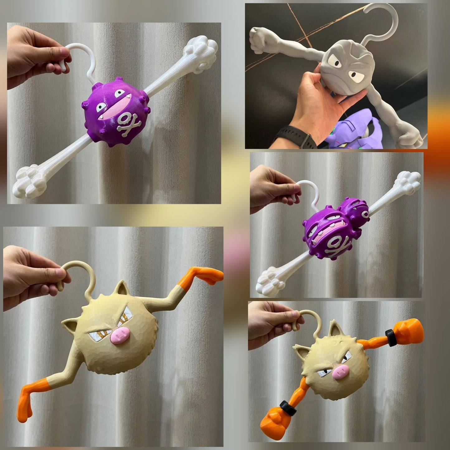 Cintre de Séchage Créatif Pokémon – Figurines Racaillou, Colossinge, Smogo et Smogogo