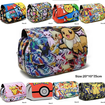 Trousse Pokémon – Design animé, multi-rangements