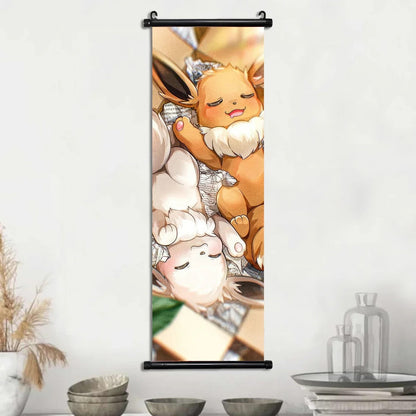 Affiches Pokémon Évolutions d’Évoli – Toile Murale en Tissu Canvas