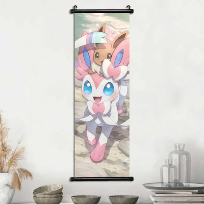 Affiches Pokémon Évolutions d’Évoli – Toile Murale en Tissu Canvas
