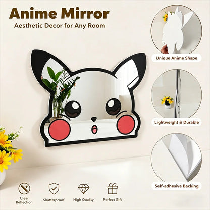 Miroir Mural Pokémon Décoratif – Design 3D tete de Pikachu