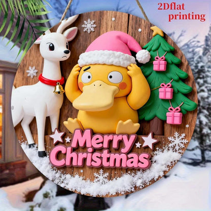Panneau de Bienvenue Noël Pokémon – Décoration murale en bois